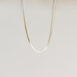 Platte snake ketting- goud