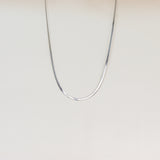 Platte snake ketting- zilver