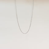 Lange dunne basic ketting- zilver