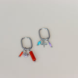 Turquoise ronde kraaltjes kort-zilver