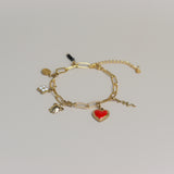 Knijpbedel zwarte kraaltjes-goud