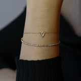 Armband hartje met strass steentjes- goud
