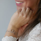 Armband met verbonden ringen-zilver