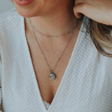 Maan met strass steentje-zilver