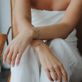 Dubbele armband met klein open hartje-zilver