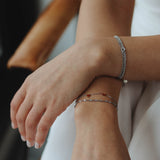 Dubbele armband met klein open hartje-zilver