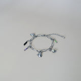 Knijpbedel paarse basic kraaltjes - zilver