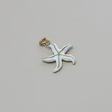 Knijpbedel witte zeester-goud