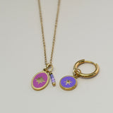 Roze ovale bedel met ster- goud