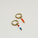 Rood,wit,blauwe ronde kraaltjes Kingsday-goud