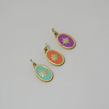 Roze ovale bedel met ster- goud