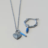 Blauwe ronde kraaltjes-zilver