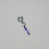 Knijpbedel paarse basic kraaltjes - zilver