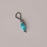 Turquoise ronde kraaltjes kort-zilver