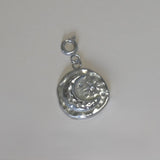 Knijpbedel maan met strass steentje-zilver