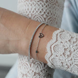 Armband met strass steentjes-zilver