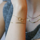 Armband snake smal- goud