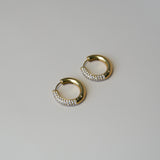 Hoops met strass steentjes- goud