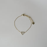 Armband hartje met strass steentjes- goud