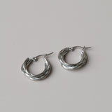 Hoops gevlochten-zilver