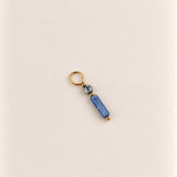 Blauwe natuursteen rond met tube-goud