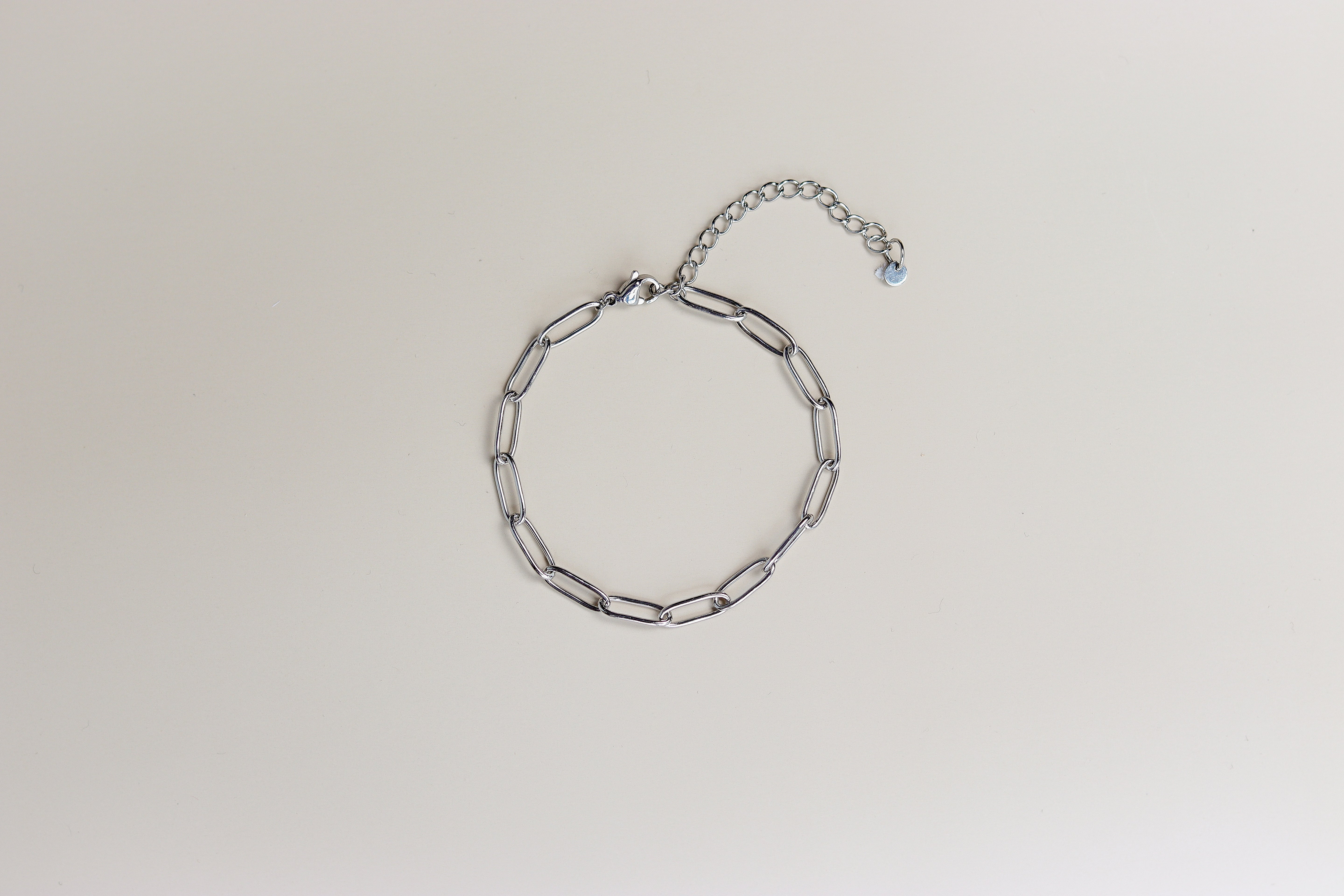 Zilveren bedel schakelarmband met verlengstukje