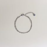 Zilveren drie dubbele armband met verlengstukje