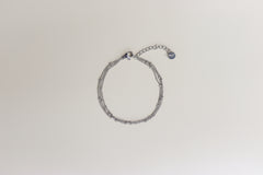 Zilveren drie dubbele armband met verlengstukje