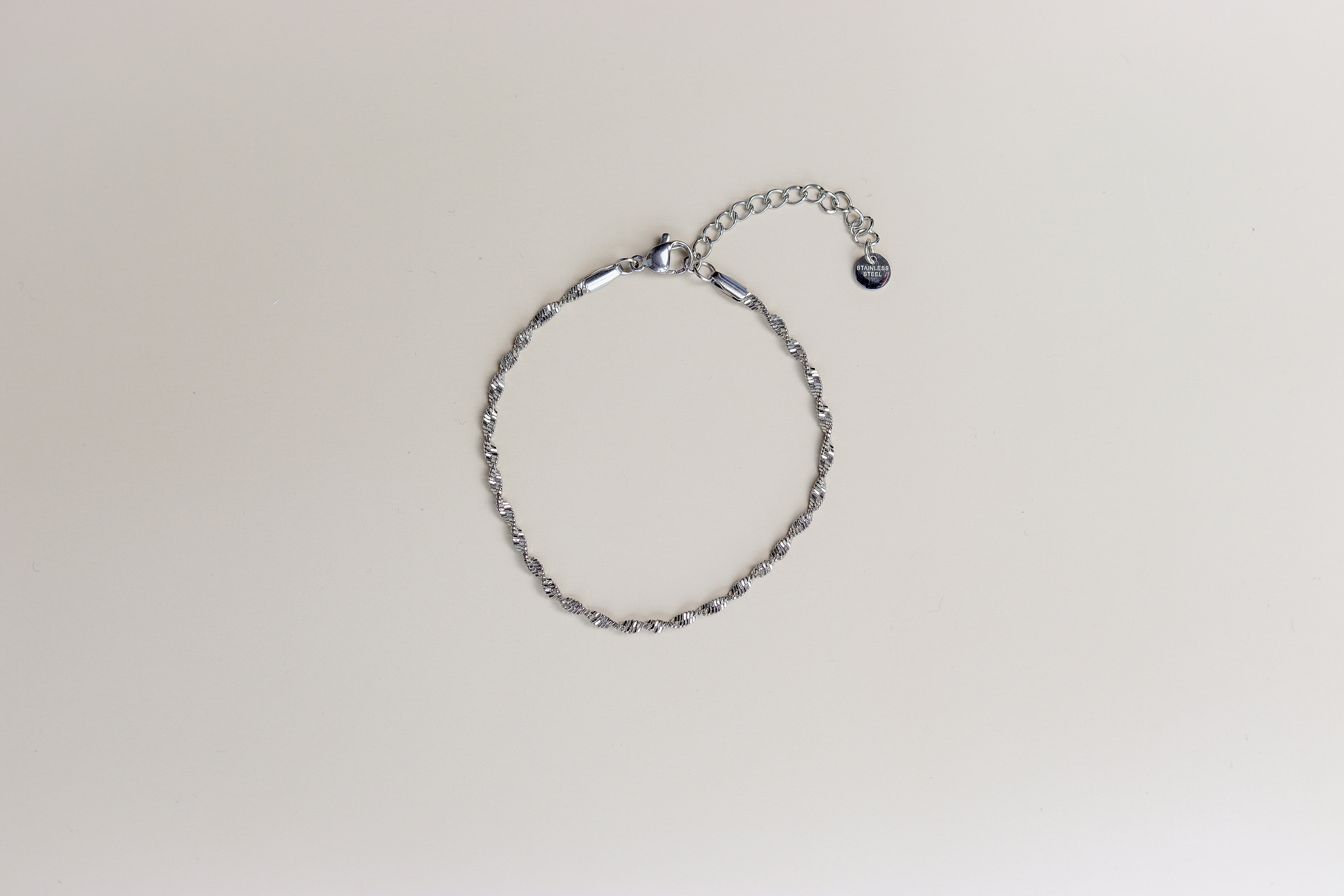 Zilveren gedraaide armband met verlengstukje